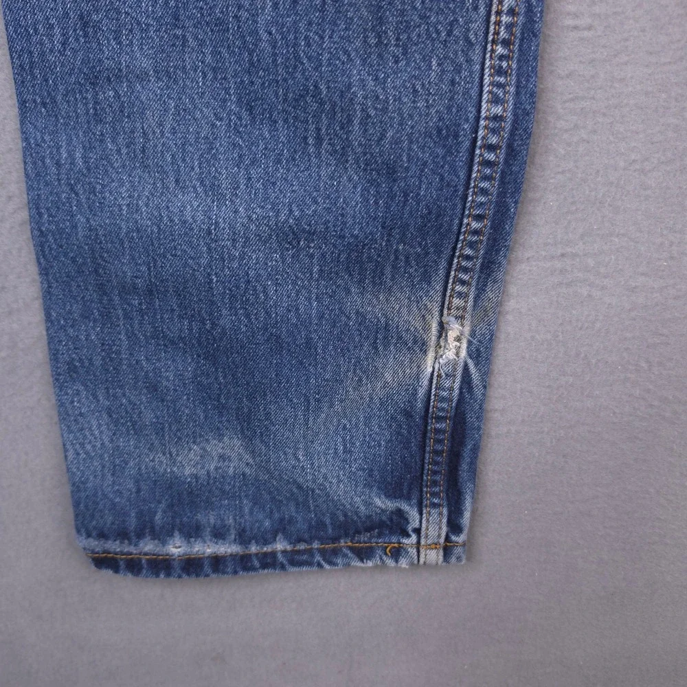 Levi's 505 Regular Fit Jeans Blue Denim 36x34 Distressed Faded Cotton Straight